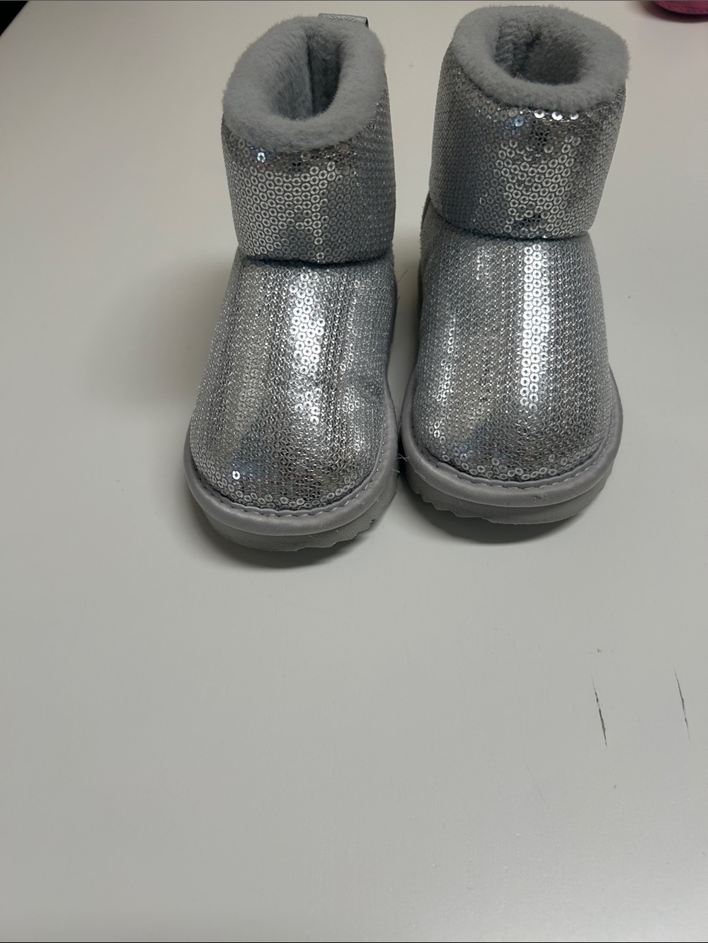UGG Kids Silver Sequin Cozy Boots